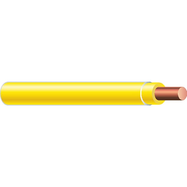Southwire THHN; THWN, Building Wire, Copper, 12 AWG, 1C, Yellow, Solid, 2000 ft - 58027605