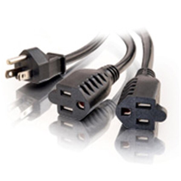 Fasttrack 6ft 1-TO-2 POWER CORD SPLITTER 2 NEMA 5-15R to 1 NEMA 5-15P - FA56883