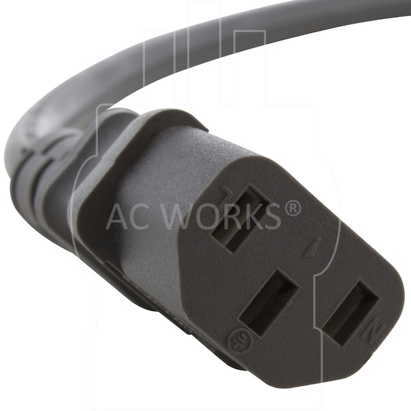 Ac Works Up to 10ft 10A 18/3 Coiled Medical Grade Power Cord with C13 Connector - MDC515C13-V1