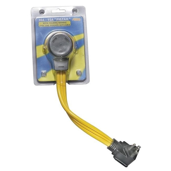 Arcon Arcon ARC-14366 12 in. 30 A Female to 15 A Male FlatWire; Pigtail Power Cord - ARC-14366