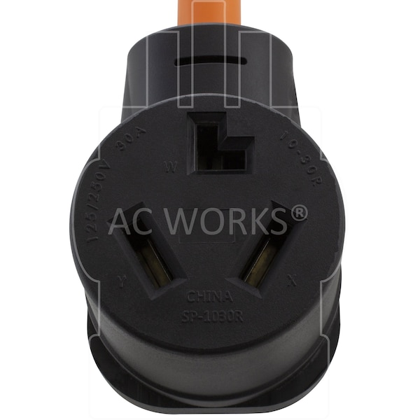 Ac Works 1.5FT 50A 14-50 Piggy-Back Plug with 10-30R Connector Adapter Cord - PB14501030