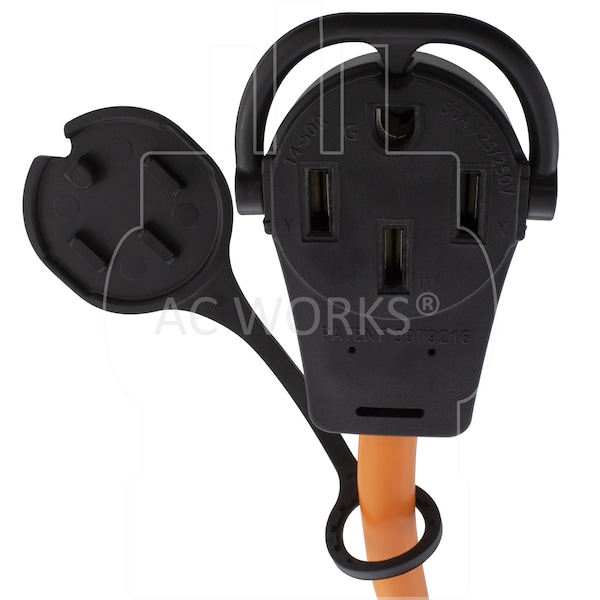 Ac Works 1.5FT 50A 14-50 Piggy-Back Plug with 10-30R Connector Adapter Cord - PB14501030