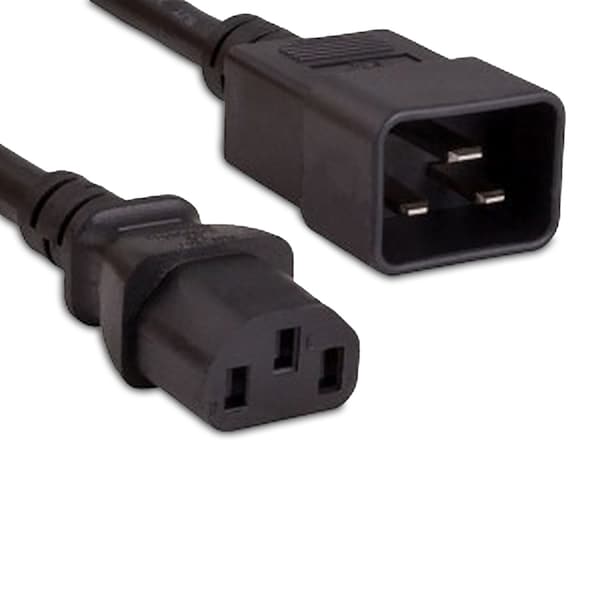 Enet C13 To C20 3Ft Black Power Cord - C13C20-3F-ENC