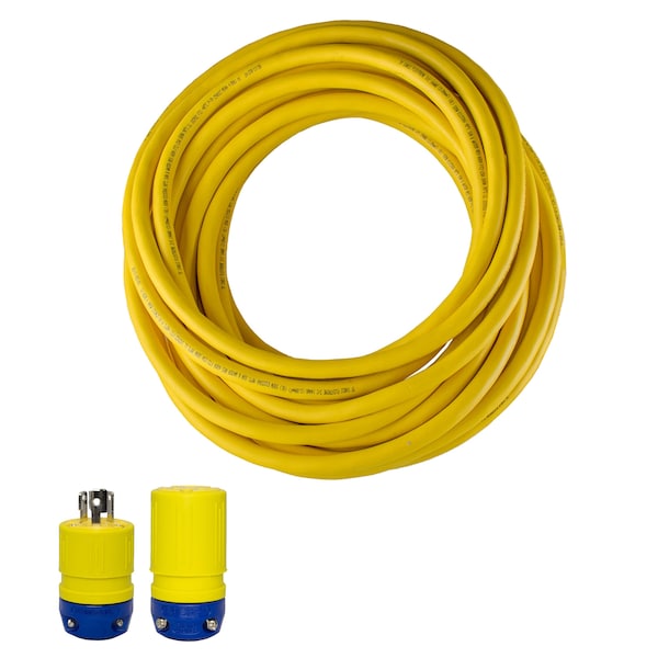 Ericson SOW Extension Cord, 16 AWG, 16/3, 1 Outlets, L5-15C, Yellow, L5-15P, 50 ft - 1520P163B
