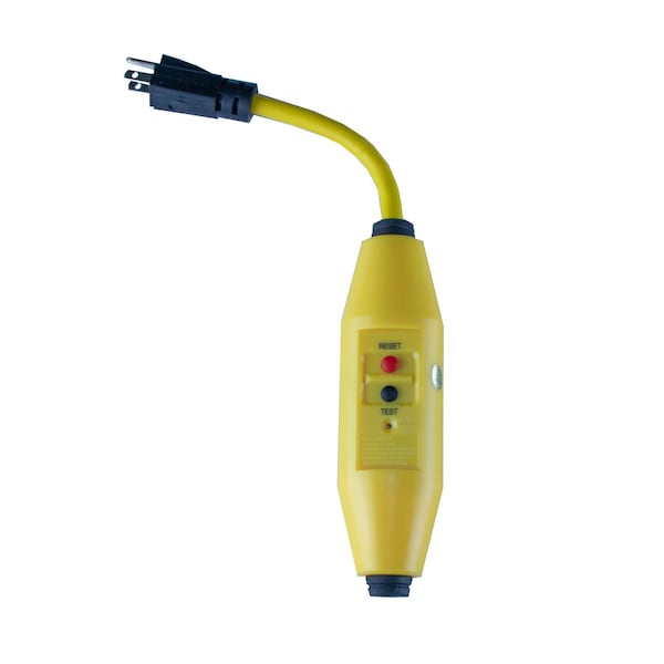 Ericson SEOW GFCI Extension Cord, 12 AWG, 12/3, 3 Outlets, 5-20C, Yellow, 5-20P, 3 ft - 2636-X1