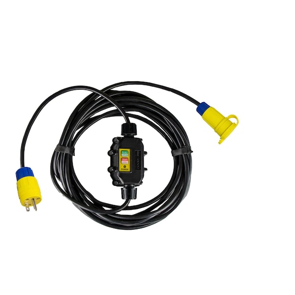Ericson Inline GFCI GFCI Extension Cord, 12 AWG, 12/3, Black, 5-20P, 10 ft - XG2-12-10W
