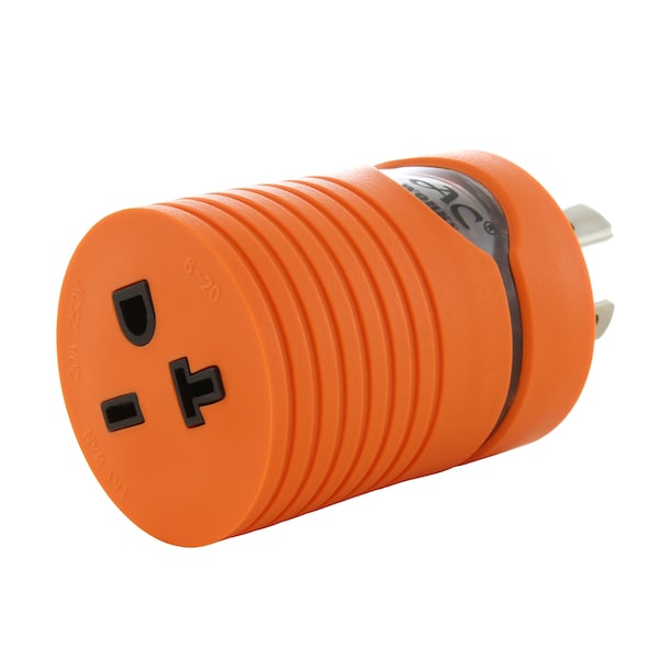 Ac Works Adapter L15-30P 30A 3-Phase 250V 4-Prong Plug to 6-15/20R 250V 15/20A T-Blade - ADL1530620