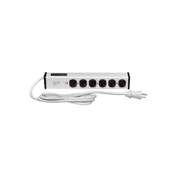 Wiremold Wiremold Medical Grade Surge Protected Power Strip, 6 Outlets, 15A, 3kA, 15' Cord - ULM6-15*