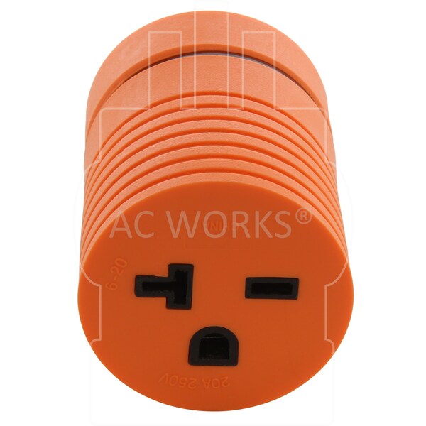 Ac Works NEMA L14-30P 30A 125/250V Locking Plug to NEMA 6-15/20R 15/20A 250V Female - ADL1430620