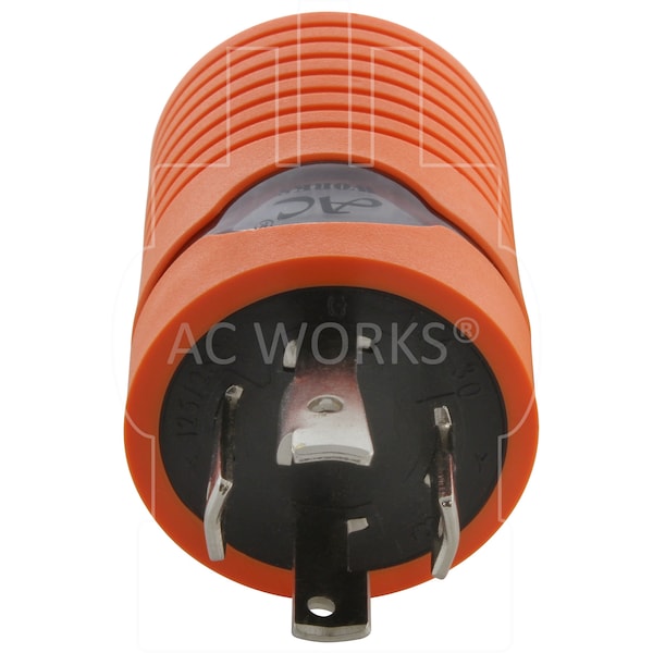 Ac Works NEMA L14-30P 30A 125/250V Locking Plug to NEMA 6-15/20R 15/20A 250V Female - ADL1430620