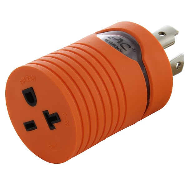 Ac Works NEMA L14-30P 30A 125/250V Locking Plug to NEMA 6-15/20R 15/20A 250V Female - ADL1430620
