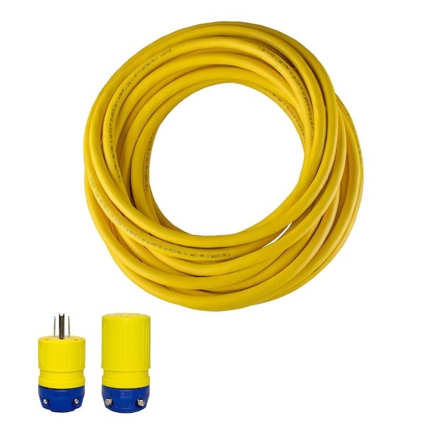 Ericson SOW Extension Cord, 16 AWG, 16/3, 1 Outlets, 5-15C, Yellow, 5-15P, 50 ft - 1510P163B