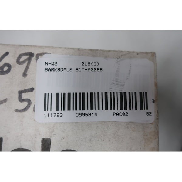 Interruptor de presión Barksdale ACTIVADO de 160 a 3200 PSI 125/250/480V-AC - B1T-A32SS