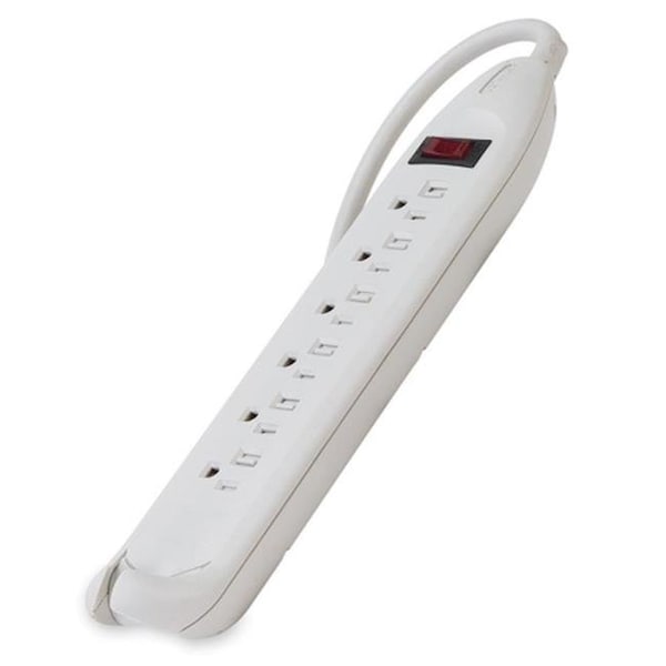 Fasttrack Powerstrip  with Sliding Covers  6 Outlets  12 ft. Cord  Putty - FA127491