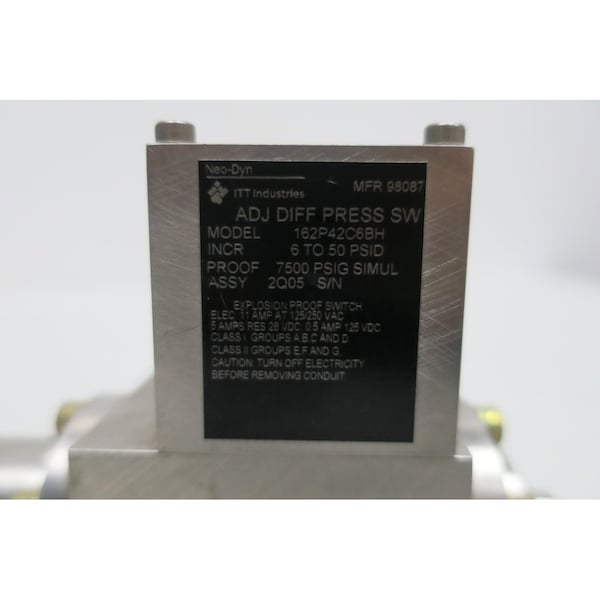Interruptor de presión ajustable diferencial Itt NEO-DYN de 6-50 PSI 125/250V-AC - 162P42C6BH