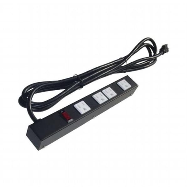 E-Dustry Inc e-dustry EPS-10412 12 in. 4 Outlet Metal Power Strip; 1 ft. - White - EPS-10412