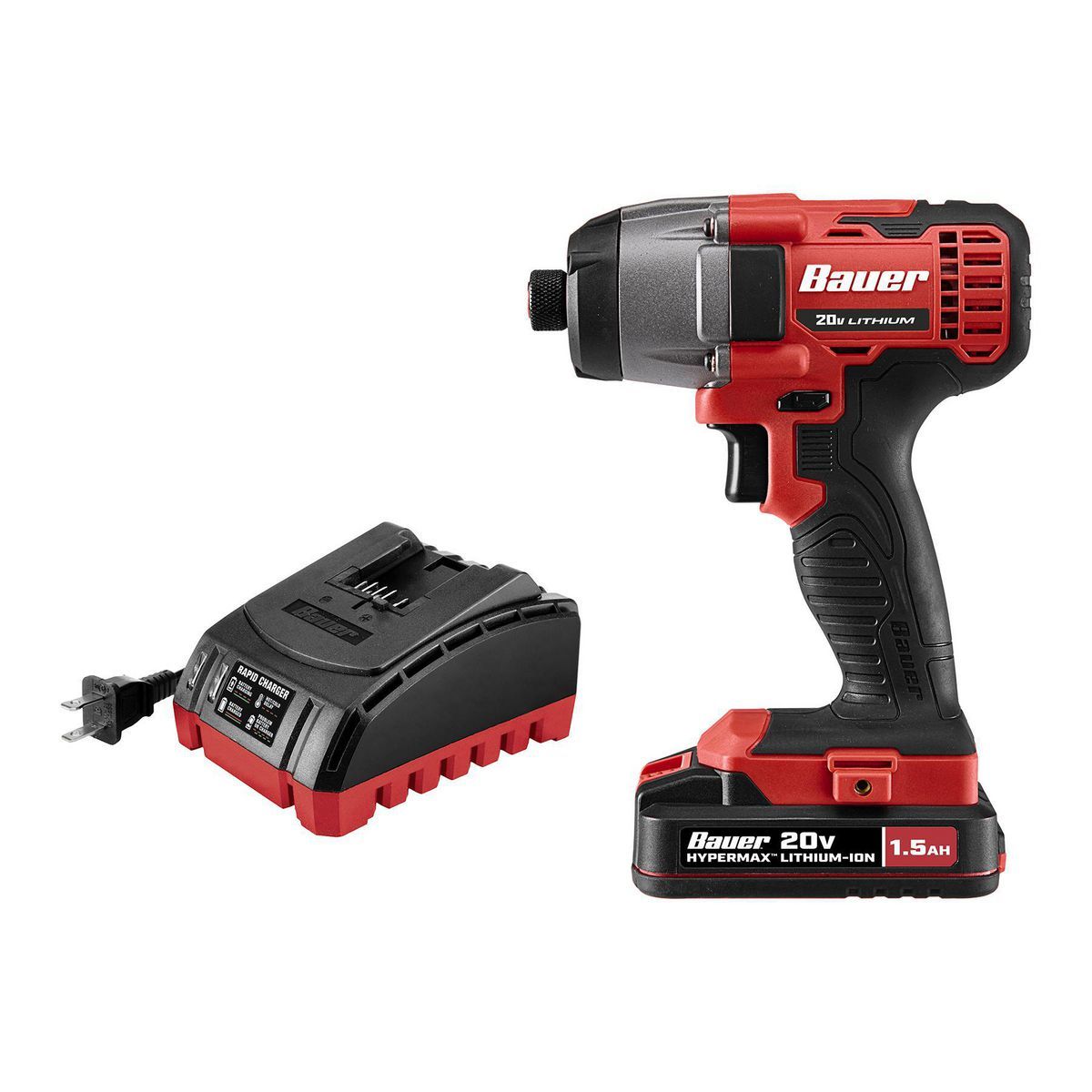 Kit de controlador de impacto compacto hexagonal inalámbrico Bauer de 20V con batería de 1.5Ah y cargador - 64755.
