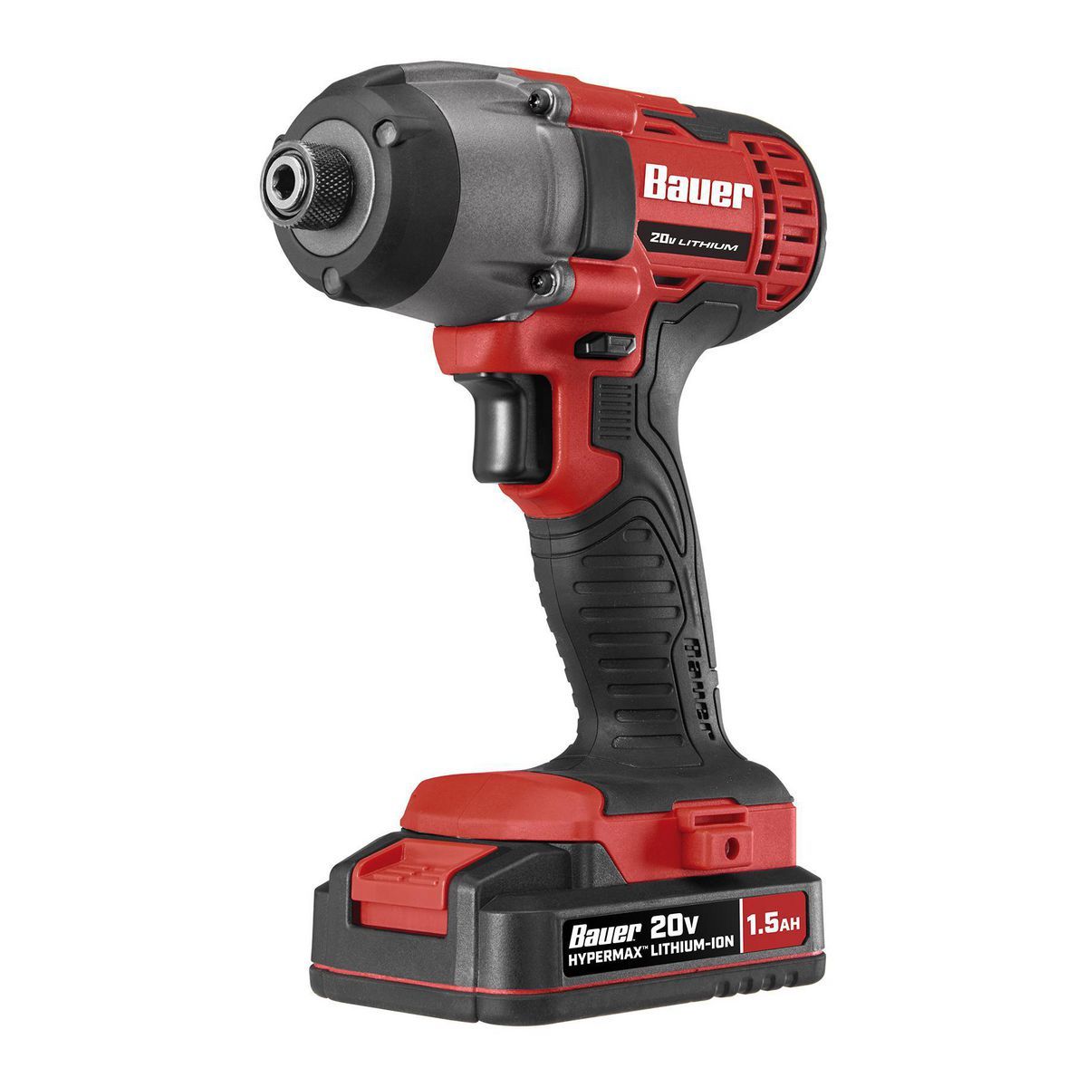 Kit de controlador de impacto compacto hexagonal inalámbrico Bauer de 20V con batería de 1.5Ah y cargador - 64755.
