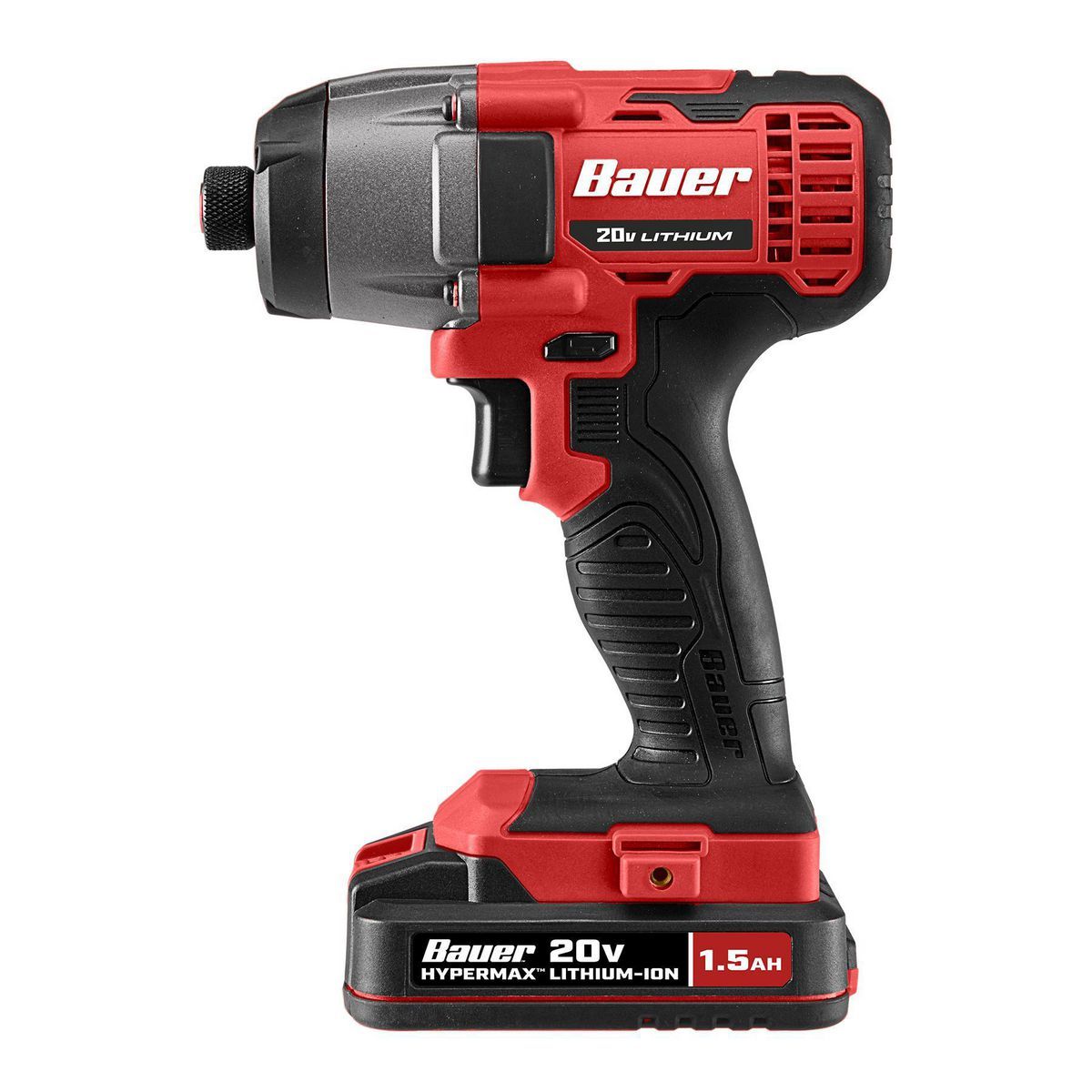 Kit de controlador de impacto compacto hexagonal inalámbrico Bauer de 20V con batería de 1.5Ah y cargador - 64755.