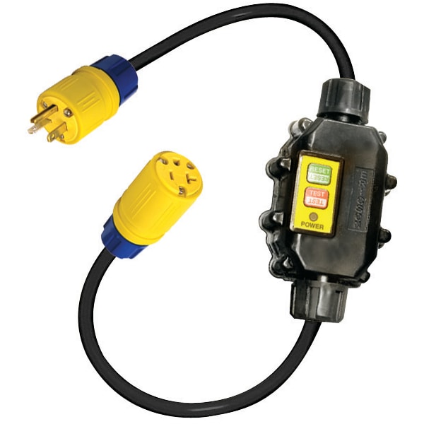 Ericson Inline GFCI GFCI Extension Cord, 12 AWG, 12/3, 5-15R, Black, 5-15P, 2 ft - XG2-12-2BW-MR-15
