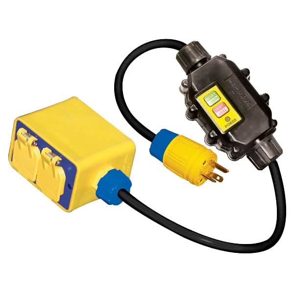 Ericson Inline GFCI GFCI Extension Cord, 12 AWG, 12/3, 5-15R, Black, 5-15P, 25 ft - XG2-12-25BW-15