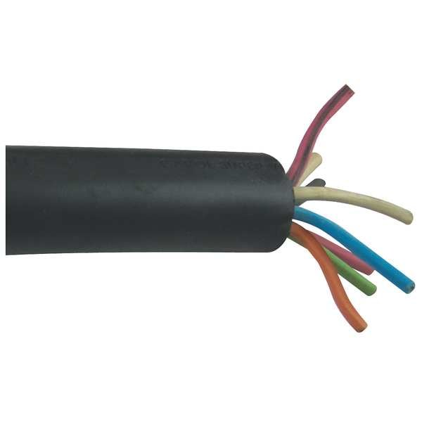 Carol Portable Cord, SOOW, 18 AWG, 8 C, Black, Rubber, Stranded, 600V, Indoor/Outdoor - 09808