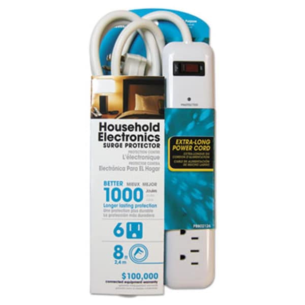 Prime Prime PB802126 Household Electronics 6 Outlets Surge Protectors - White - PB802126