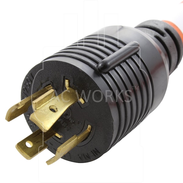Ac Works L14-20P 20Amp 4-Prong Generator Locking Plug to 6-50 Welder Adapter - WDL1420650-018