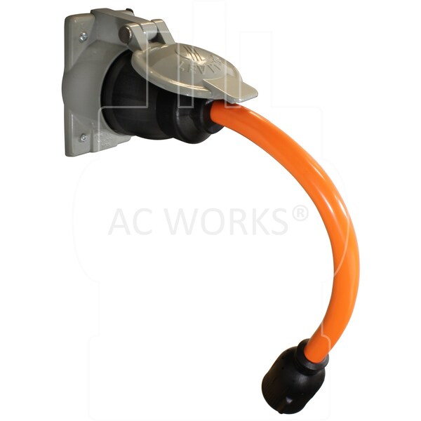 Ac Works 1.5FT 50A 125/250V SS2-50P/CS6365 Plug to L14-30 4-Prong Locking Adapter - SS2L1430-018