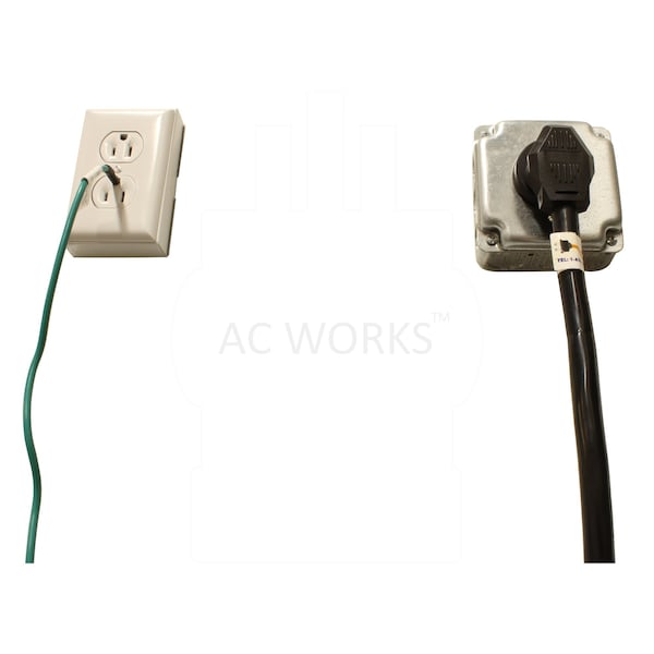 Ac Works 3-Prong 50A Dryer/Range Plug to 4-Prong Dryer Female Connector Adapter - S10501430-018