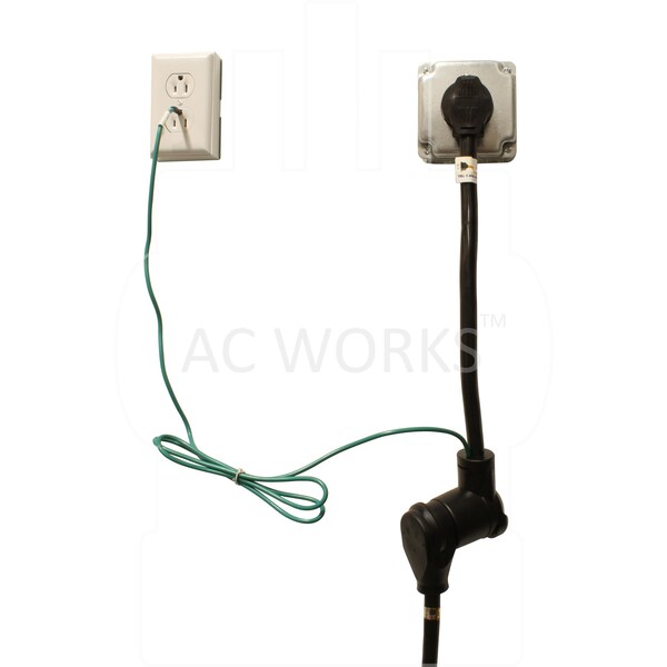 Ac Works 3-Prong 50A Dryer/Range Plug to 4-Prong Dryer Female Connector Adapter - S10501430-018