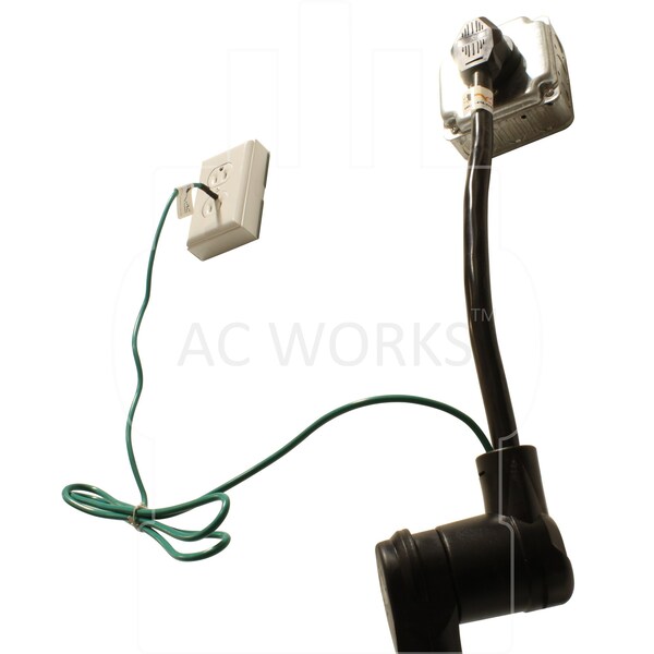 Ac Works 3-Prong 50A Dryer/Range Plug to 4-Prong Dryer Female Connector Adapter - S10501430-018