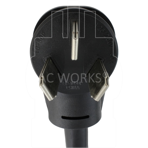 Ac Works 3-Prong 50A Dryer/Range Plug to 4-Prong Dryer Female Connector Adapter - S10501430-018