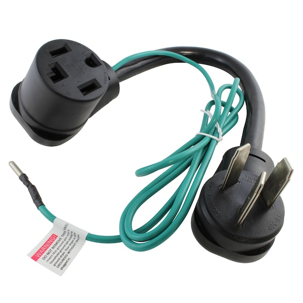 Ac Works 3-Prong 50A Dryer/Range Plug to 4-Prong Dryer Female Connector Adapter - S10501430-018