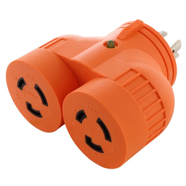 Ac Works Adapter NEMA L14-20P 20A 4-Prong Plug to 2 20A L5-20R Connectors - ADVL1420L520