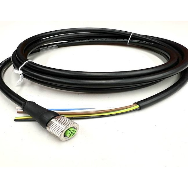Antaira M12 K Code 5P female to Open Cable, 5 Meter, Wire 14AWG*5C Black, IP68 Protection - CB-M12K5PF-5M