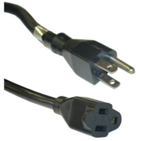 Cable Wholesale CableWholesale 10W2-02106 Power Extension Cord  Black  SJT  14 AWG  3 Conductor  15 Amp  UL  CSA rated  6 foot - 10W2-02106
