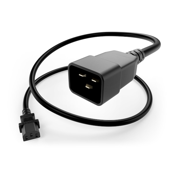 Unirise Usa Power Cord C13-C20 15Amp 250V Sjt 14/3 A - PWCD-C13C20-15A-02F-BLK