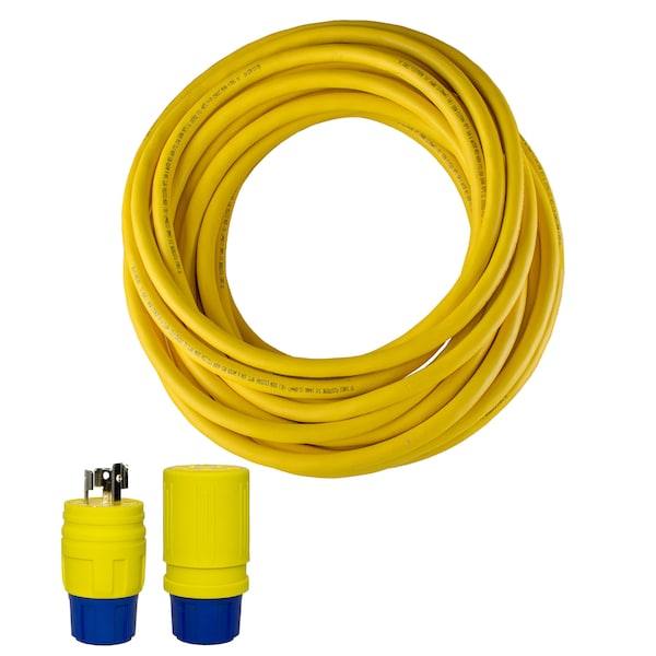 Ericson SOW Extension Cord, 16 AWG, 16/3, 1 Outlets, L6-15C, Yellow, L6-15P, 100 ft - 1522PW6P163D