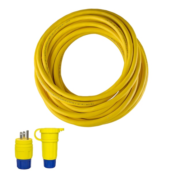 Ericson SOW Extension Cord, 16 AWG, 16/3, 1 Outlets, 5-15C, Yellow, 5-15P, 25 ft - 1510PW6P163A