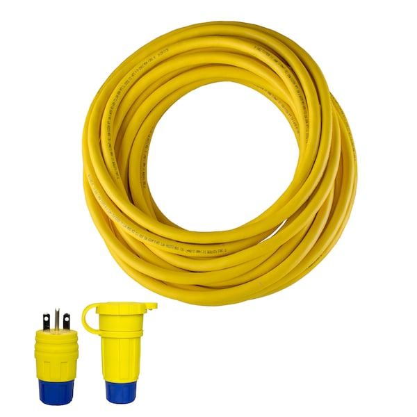 Ericson SOW Extension Cord, 16 AWG, 16/3, 1 Outlets, 6-15C, Yellow, 6-15P, 25 ft - 1514PW6P163A
