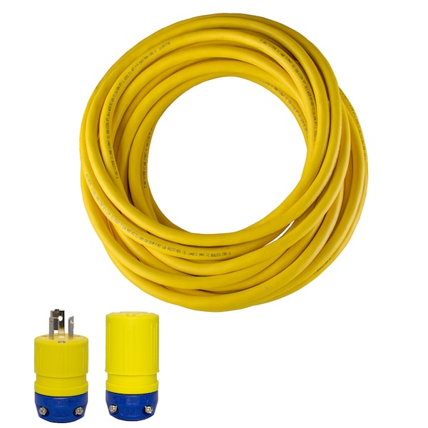 Ericson SOW Extension Cord, 16 AWG, 16/3, 1 Outlets, L6-15C, Yellow, L6-15P, 25 ft - 1522P163A