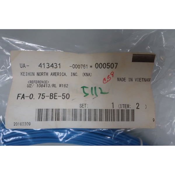Misumi Keihin Blue Type 600 Heat Reistance Wire - FA-0.75-BE-50