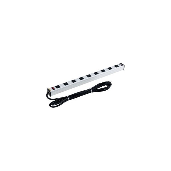 Global Equipment Surge Protected Power Strip, 9 Outlets, 15A, 450 Joules, 15' Cord - LTS-9H650-15ft-SP