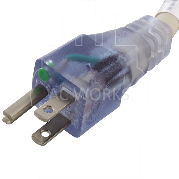 Ac Works 5FT 15 Amp 12/3 Power Strip Cord with Power indicator and Green Dot Plug - S515B515-060