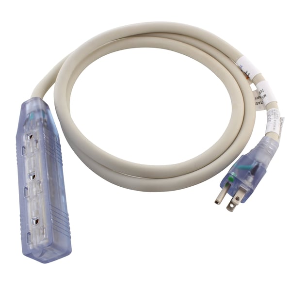 Ac Works 5FT 15 Amp 12/3 Power Strip Cord with Power indicator and Green Dot Plug - S515B515-060