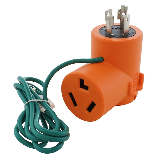 Ac Works L14-30P 30A 4-Prong Generator Plug to 10-30R 3-Prong Dryer Outlet - ADL14301030
