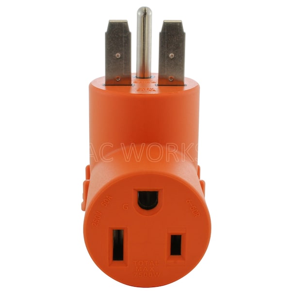 Ac Works NEMA 6-30 3-Prong Commercial HVAC Plug to 6-50 Welder Adapter - WD630650