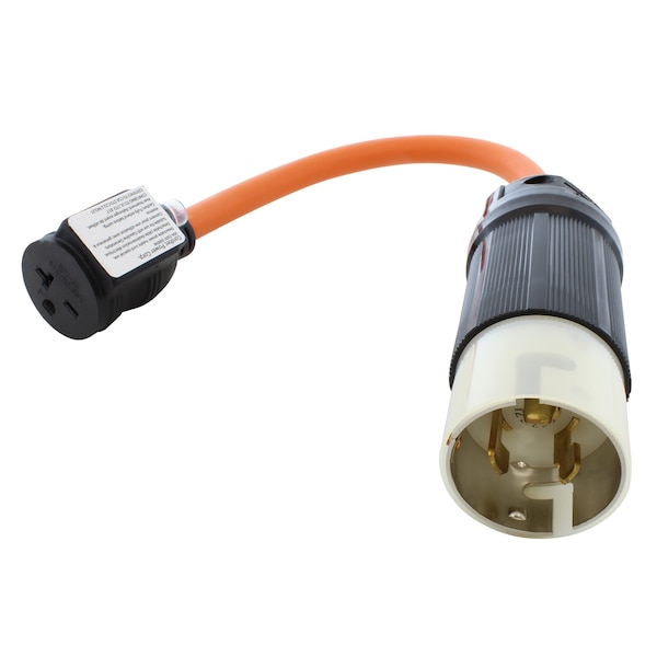 Ac Works 1.5FT 50A CS6365/ SS2-50P Locking Plug to NEMA 6-20R 15/20A 250V Outlet with 20A Breaker - SS2CB620