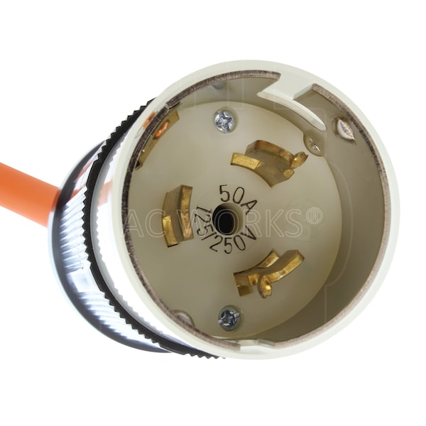 Ac Works 1.5FT 50A CS6365/ SS2-50P Locking Plug to NEMA 6-20R 15/20A 250V Outlet with 20A Breaker - SS2CB620